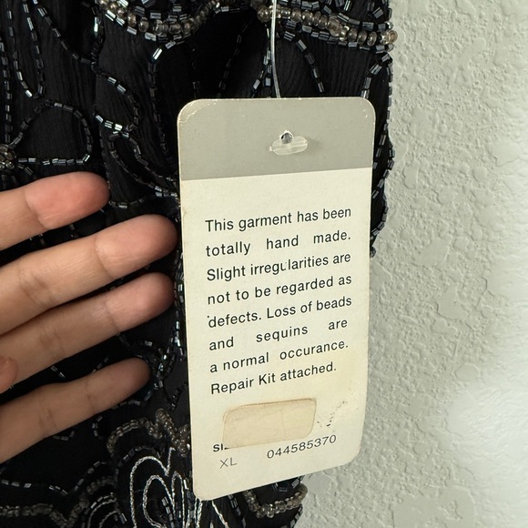 Black and Silver Embellished Sleeveless Tank Top - Picture 5 of 13